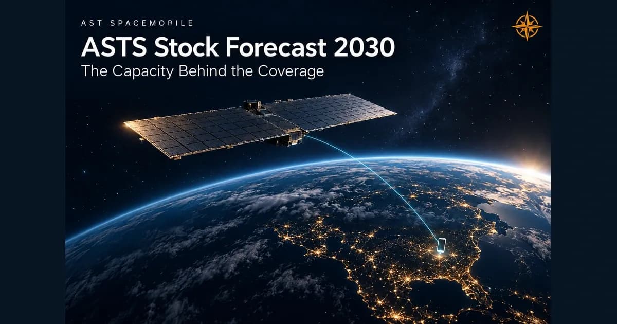 A large phased-array satellite above Earth connecting to an ordinary phone.