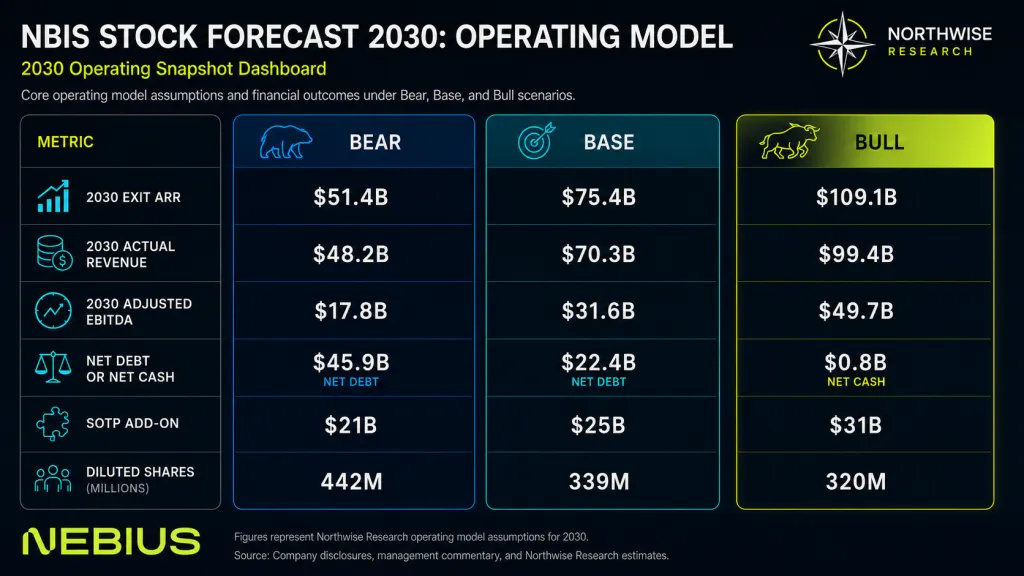 Nebius Stock 2030 financials and model northwise