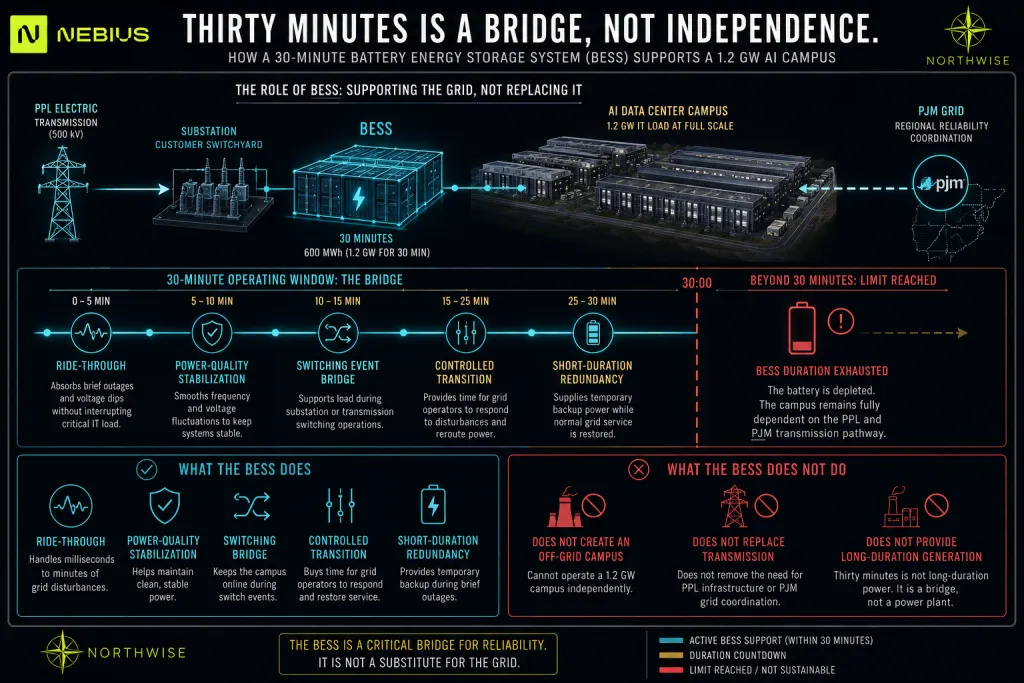 Thirty minutes of battery backup is a bridge, not energy independence.