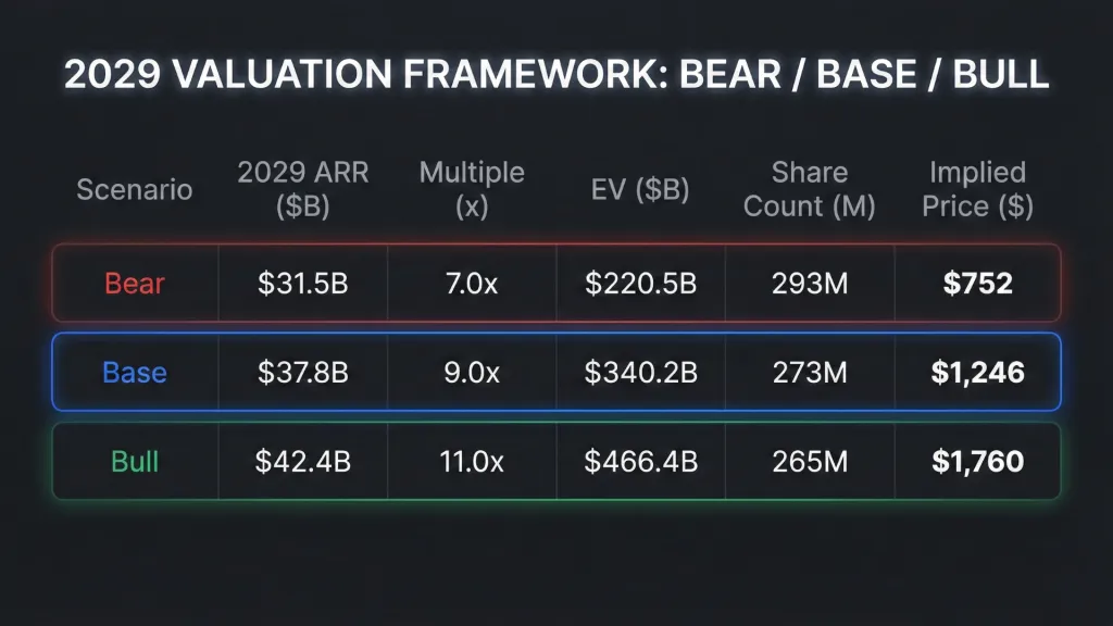 Nebius 2029 Valuation Framework Bear Base Bull Northwise
