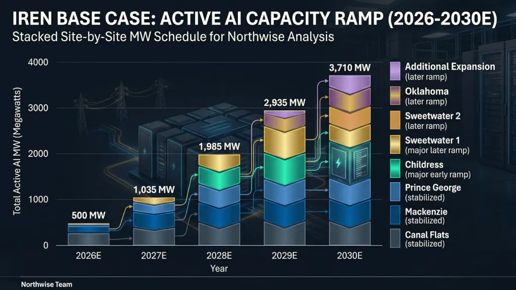 IREN Base Case AI Capacity Ramp