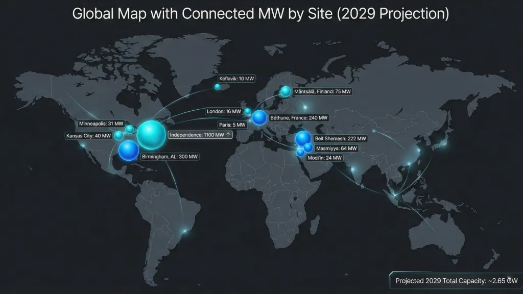 Nebius Global Connected MW By Site Map Northwise