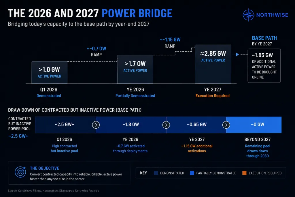 CRWV 2026 and 2027 Power Bridge Northwise