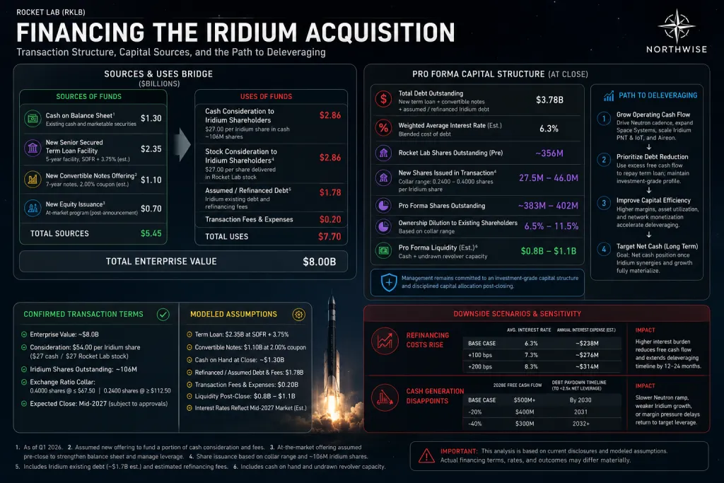 RKLB Financing the Iridium Acquisition