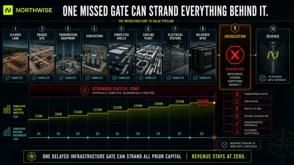 One missed gate can strand every stage behind it.