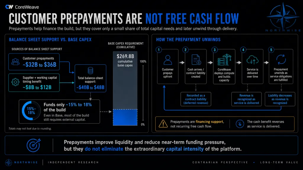 CRWV Customer Prepayments vs FCF Northwise