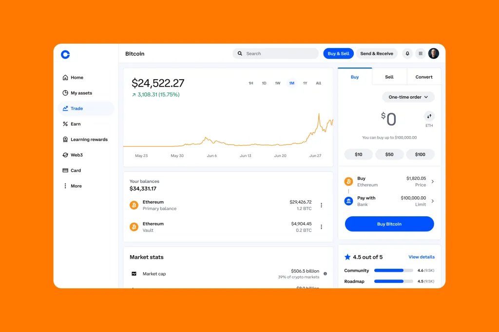 Coinbase Web Bitcoin