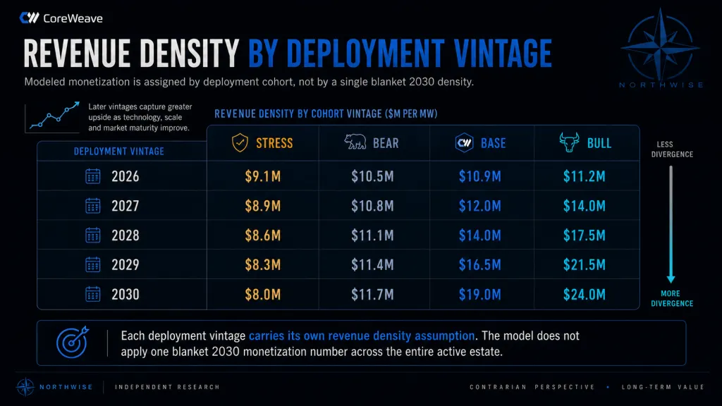 CRWV Revenue Density by Deployment Cohort Northwise