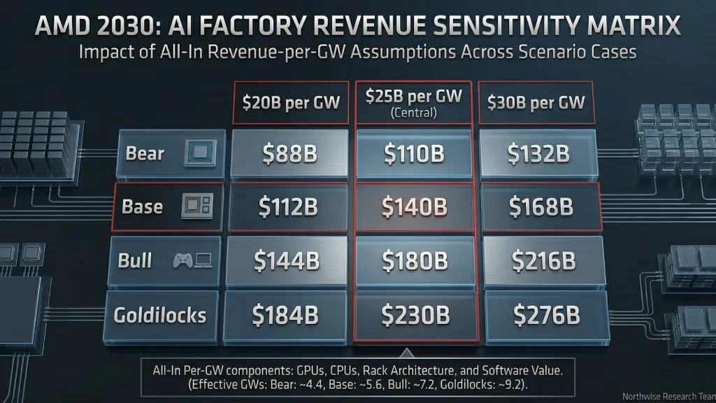 AMD Stock 2030 Revenue Sensitivity Matrix Northwise