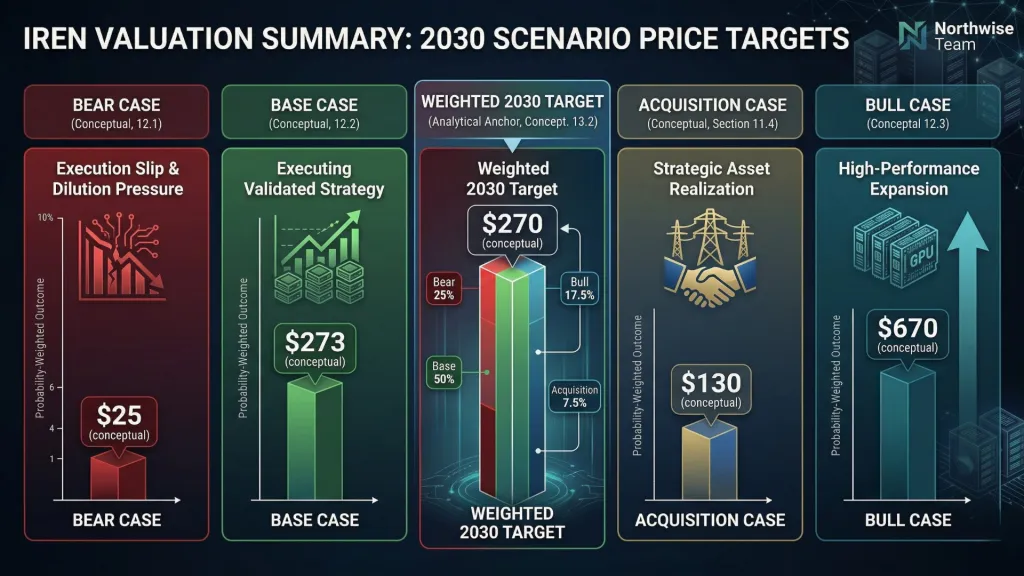IREN stock 2030 Price Targets Bear Base Bull Northwise