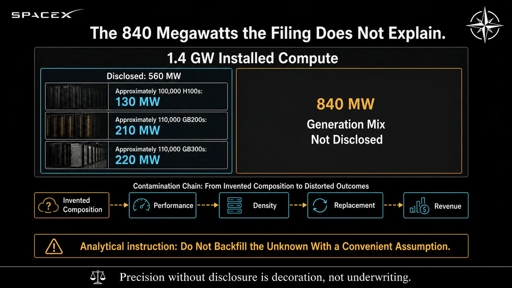The 840 Megawatts the Filing Does Not Explain