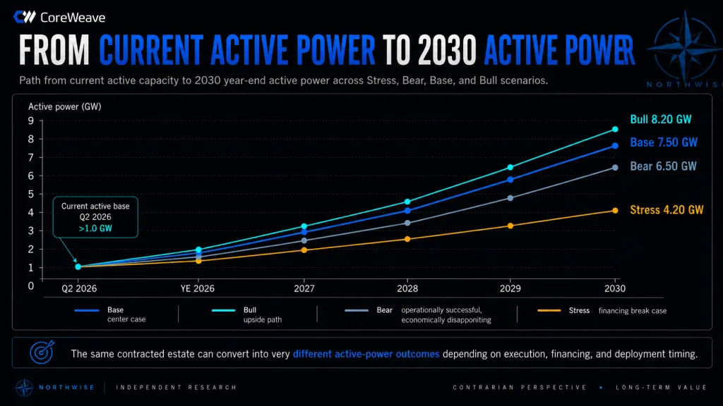 CoreWeave Stock 2030 Active Power Forecast Northwise